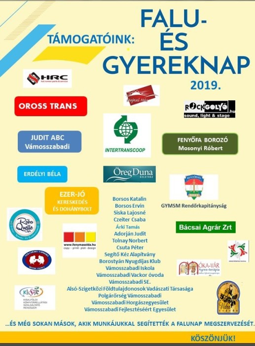 Támogatóink falunap 2019