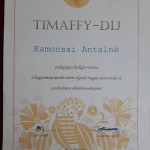 Timaffy-díj Kamocsai Antalné részére