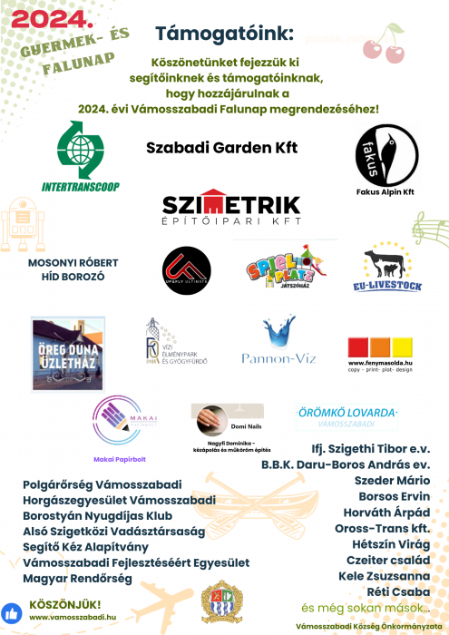 TÁMOGATÓINK  KÖSZÖNJÜK!